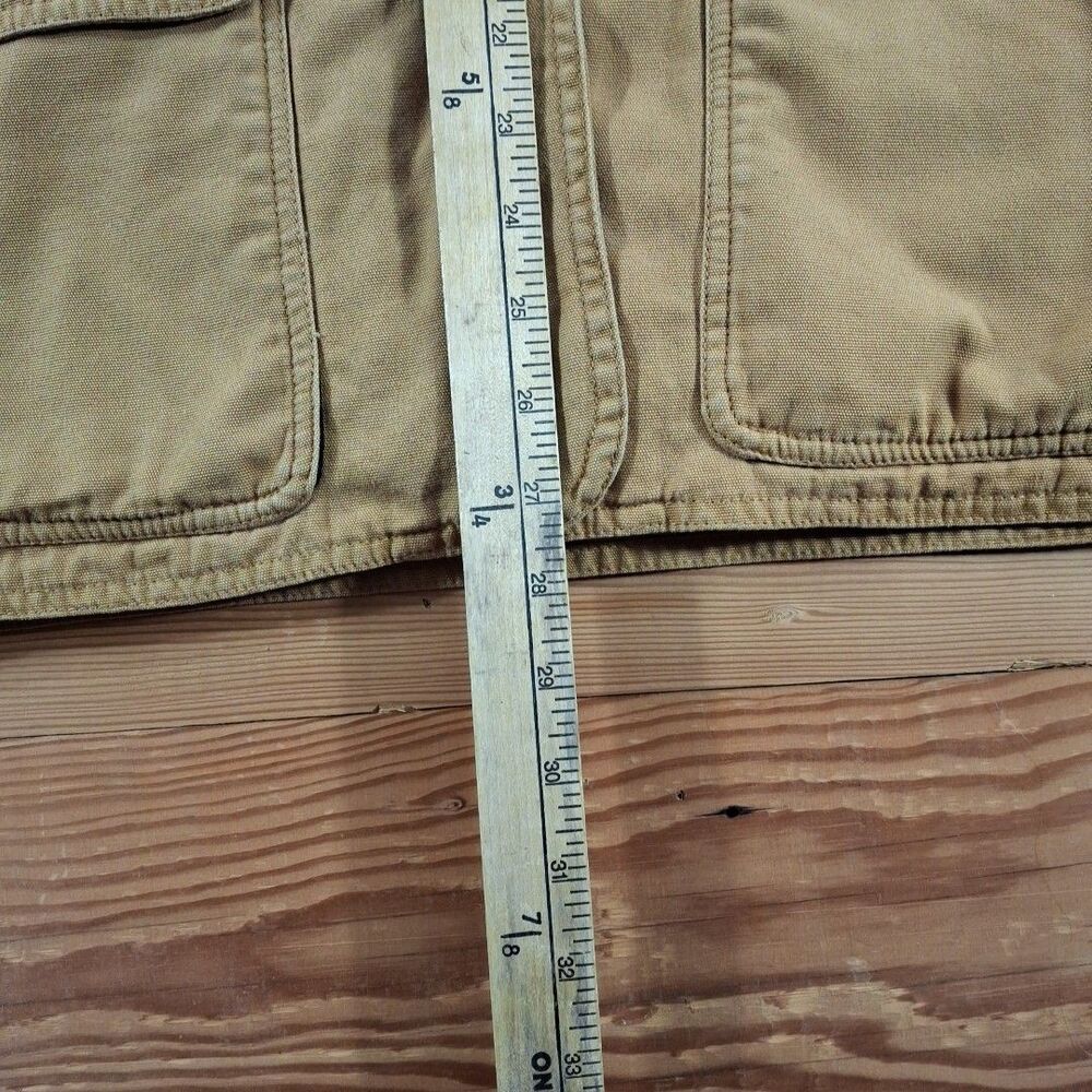 Vintage Woolrich Field Chore Coat Barn Jacket Leather Collar Canvas Large Womens - Picture 4 of 8